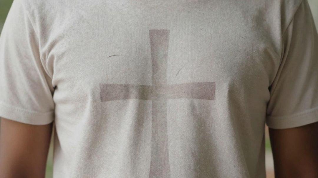 Faith clothing with subtle spiritual design.