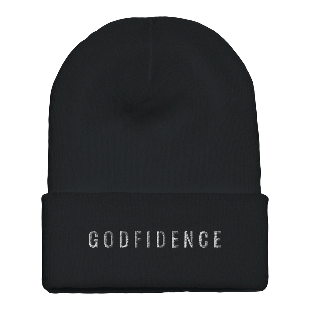godfidence-christian-cuffed-beanie-black