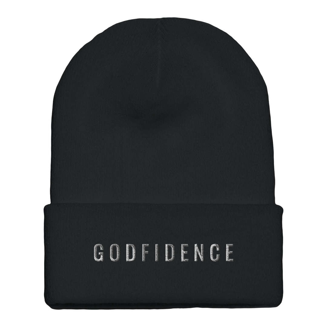 godfidence-christian-cuffed-beanie-black