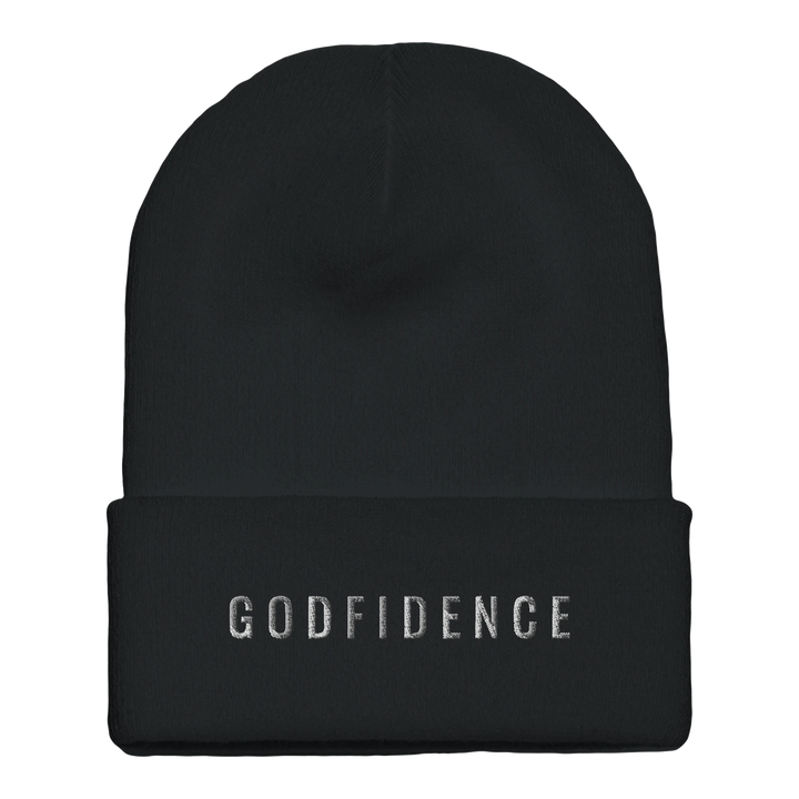 godfidence-christian-cuffed-beanie-black