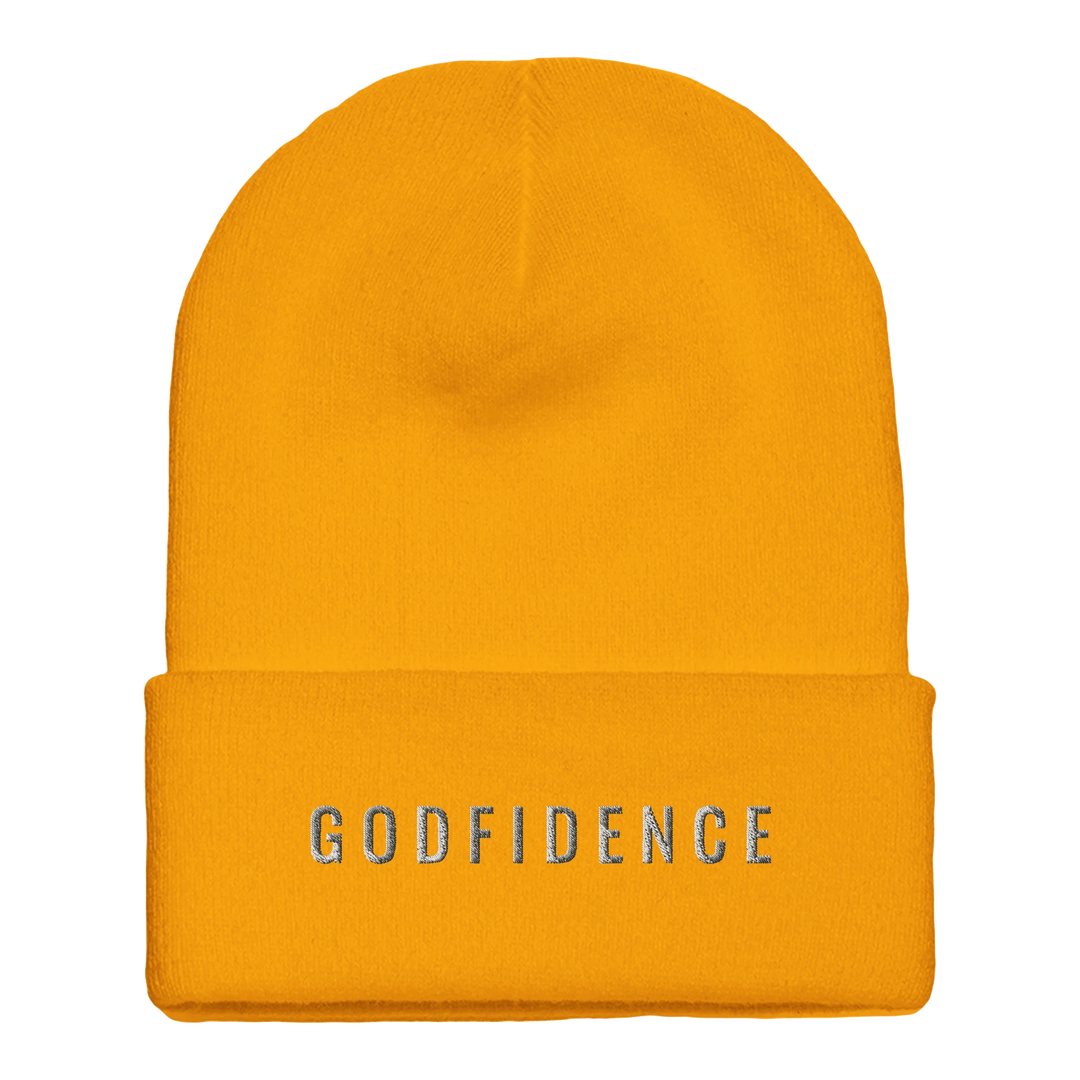 godfidence-christian-cuffed-beanie-gold