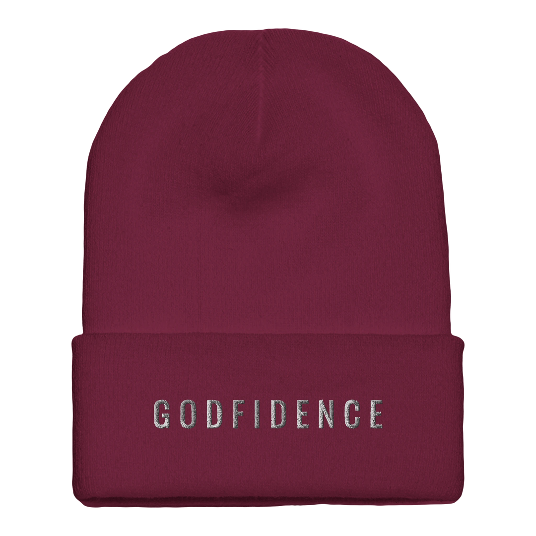 godfidence-christian-cuffed-beanie-maroon