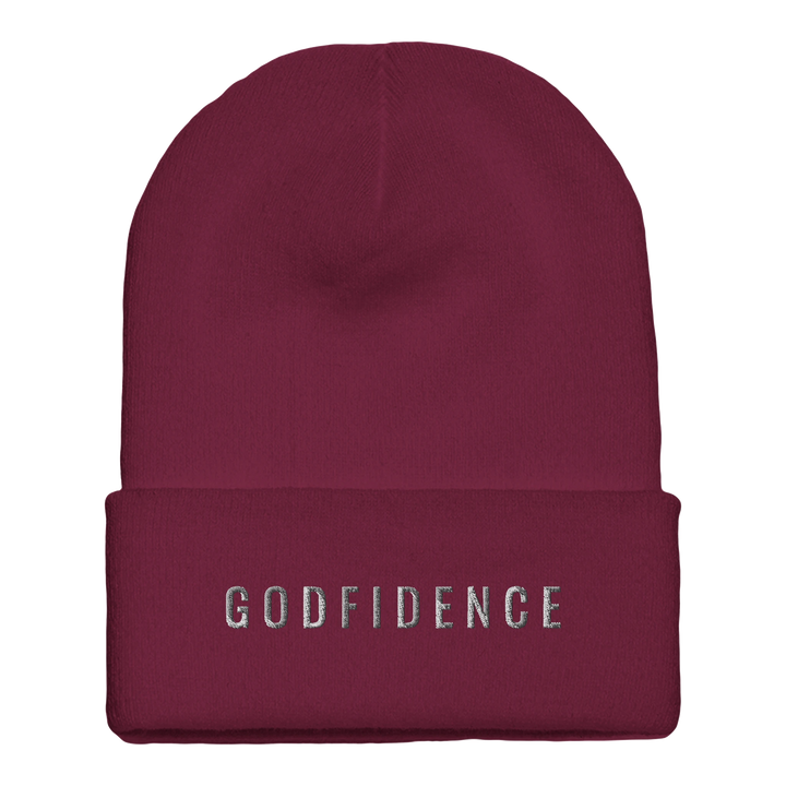godfidence-christian-cuffed-beanie-maroon