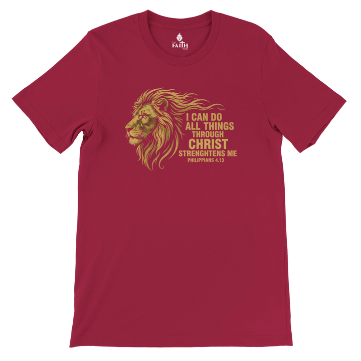 philippians-4-13-lion-t-shirt-cardinal