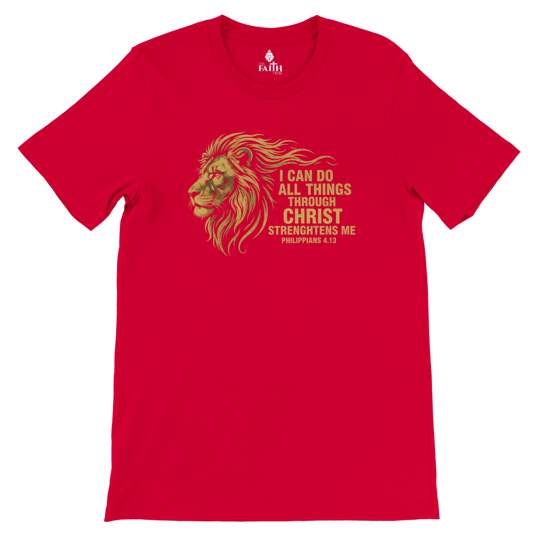 philippians-4-13-lion-t-shirt-red