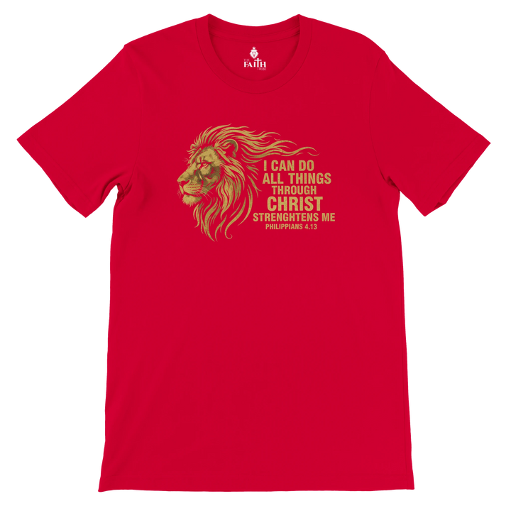 philippians-4-13-lion-t-shirt-red